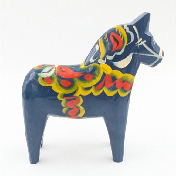Nils Olsson Dala Horse Figure Sweden 6.5" Carved Wood Hand Painted Swedish - Picture 1 of 9